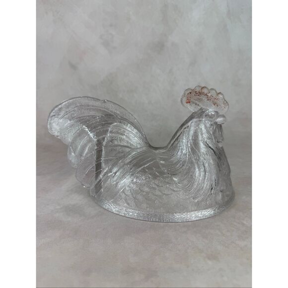EAPG Antique Glass Challinor Taylor Rooster on Nest Hen on Nest Top Only - Picture 6 of 11